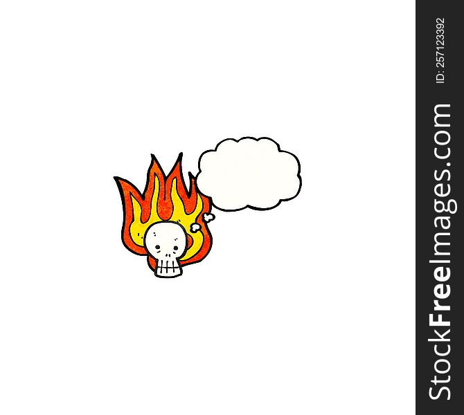 Flaming Skull Symbol Cartoon