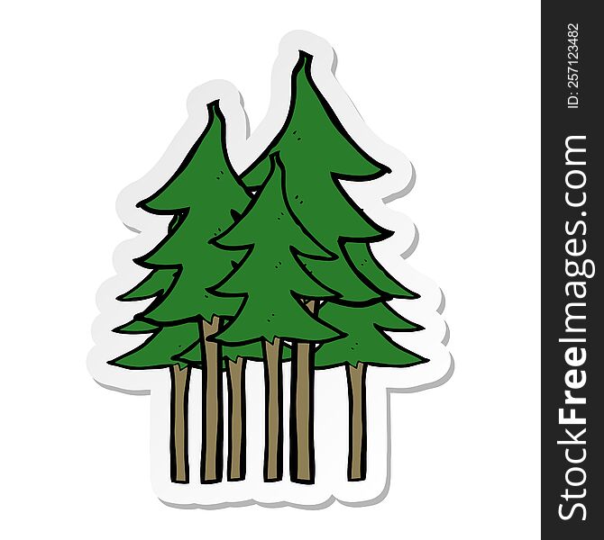 Sticker Of A Cartoon Tree Symbol