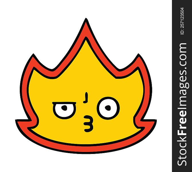 cute cartoon of a fire flame. cute cartoon of a fire flame