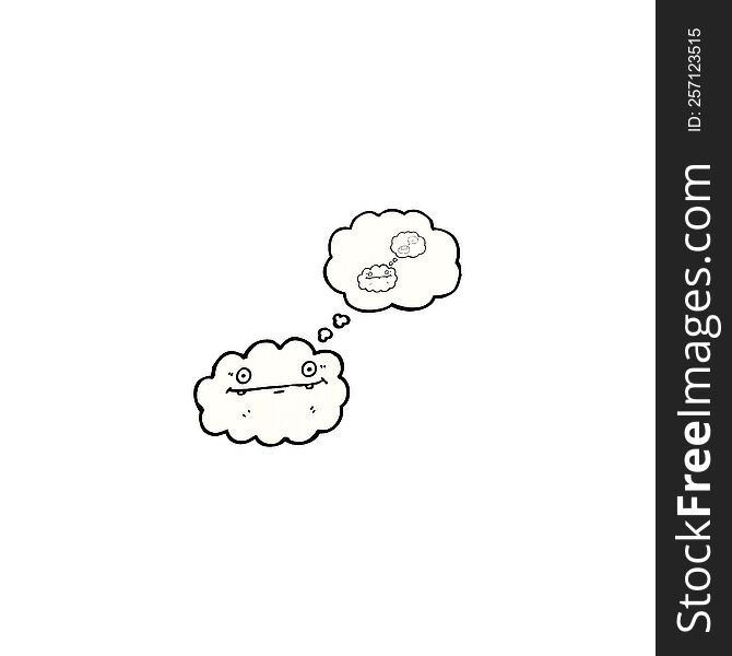 cartoon cloud thinking of a cloud