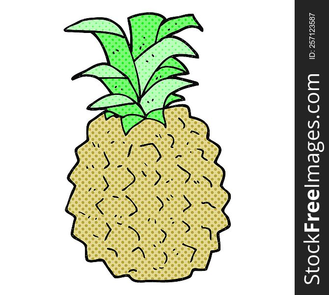 freehand drawn cartoon pineapple