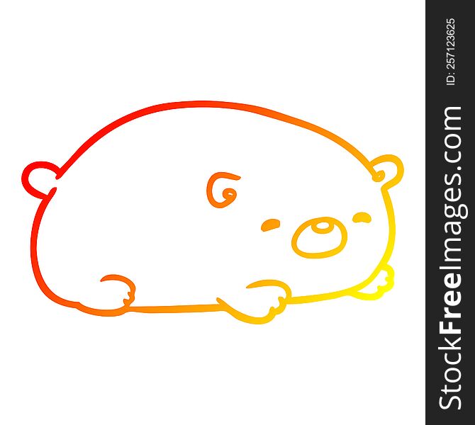 warm gradient line drawing cute polar bear