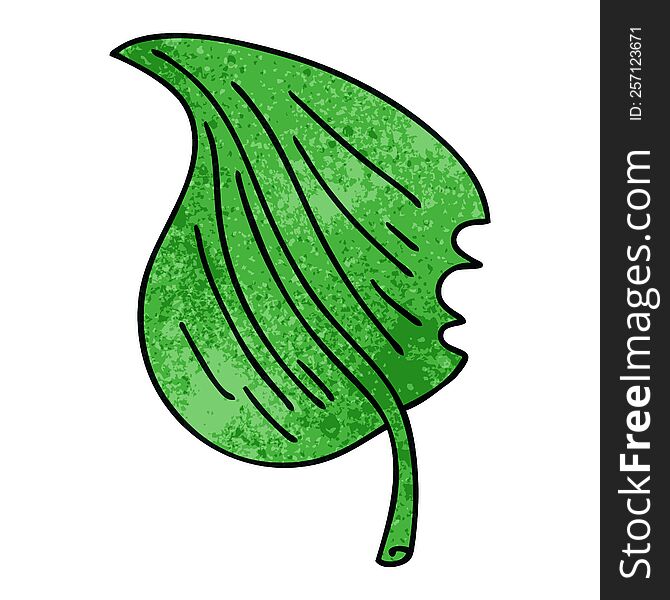 Quirky Hand Drawn Cartoon Munched Leaf