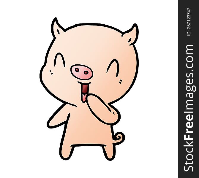 happy cartoon pig. happy cartoon pig