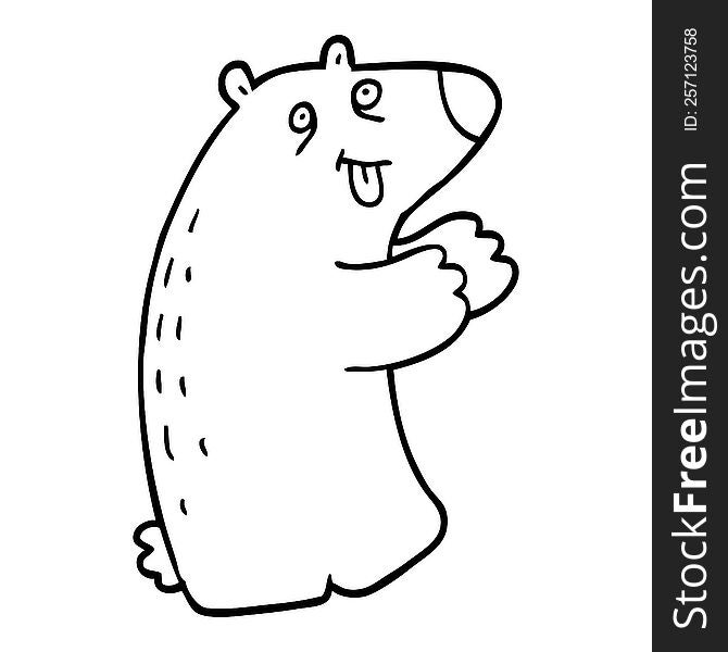 Line Drawing Cartoon Polar Bear
