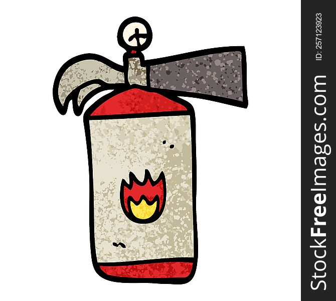 grunge textured illustration cartoon fire extinguisher