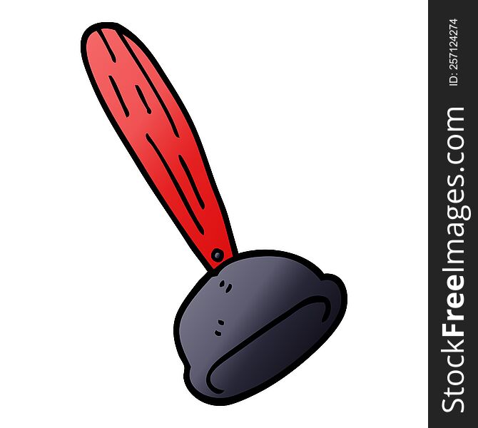 cartoon doodle toilet plunger