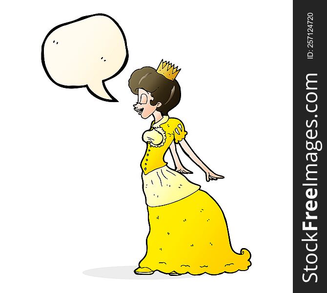 cartoon princess with speech bubble