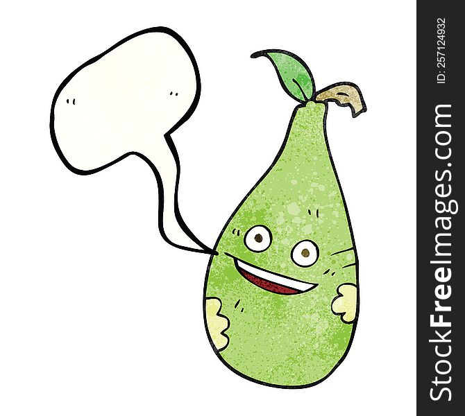 Texture Speech Bubble Cartoon Pear