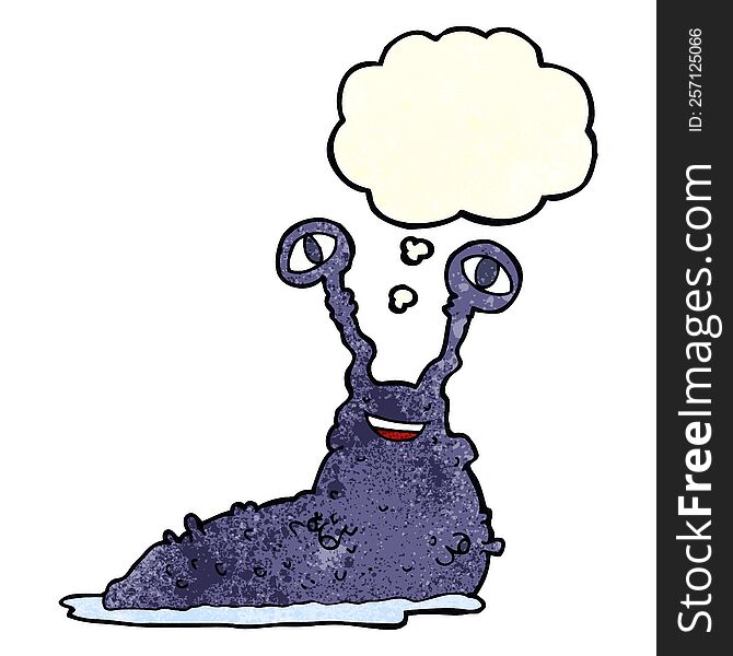 Cartoon Slug With Thought Bubble