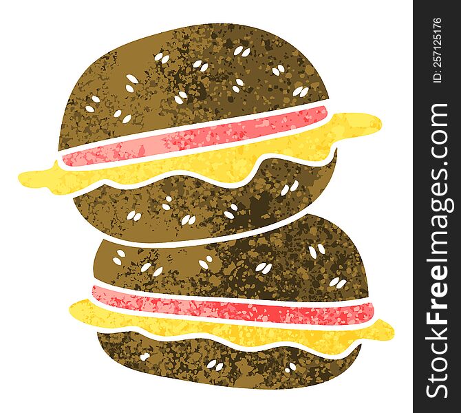 Quirky Retro Illustration Style Cartoon Sandwich
