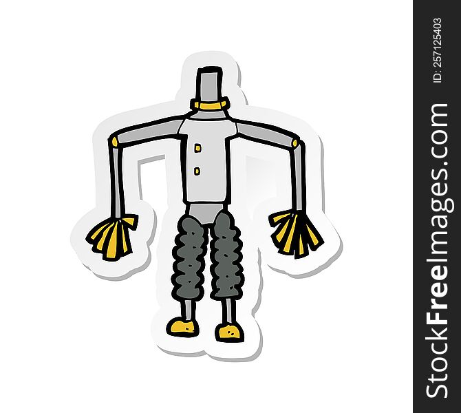 Sticker Of A Cartoon Robot Body