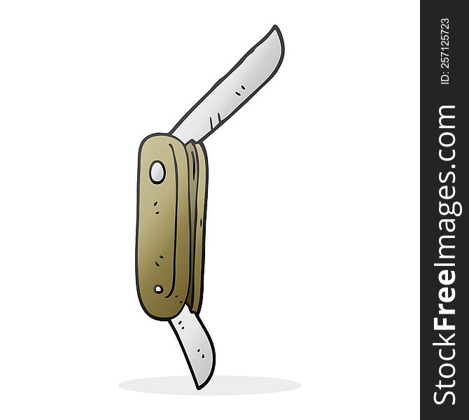 freehand drawn cartoon folding knife