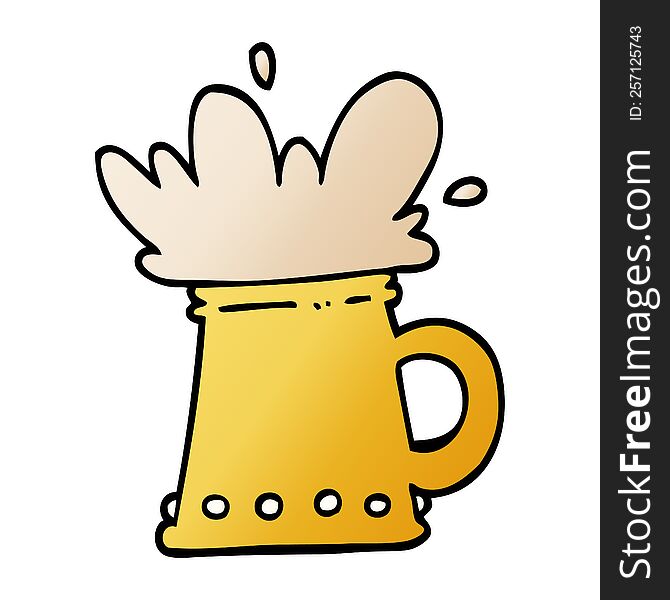 Vector Gradient Illustration Cartoon Beer Tankard