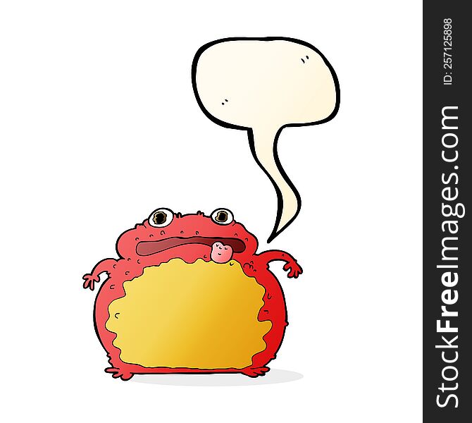 Cartoon Funny Frog With Speech Bubble