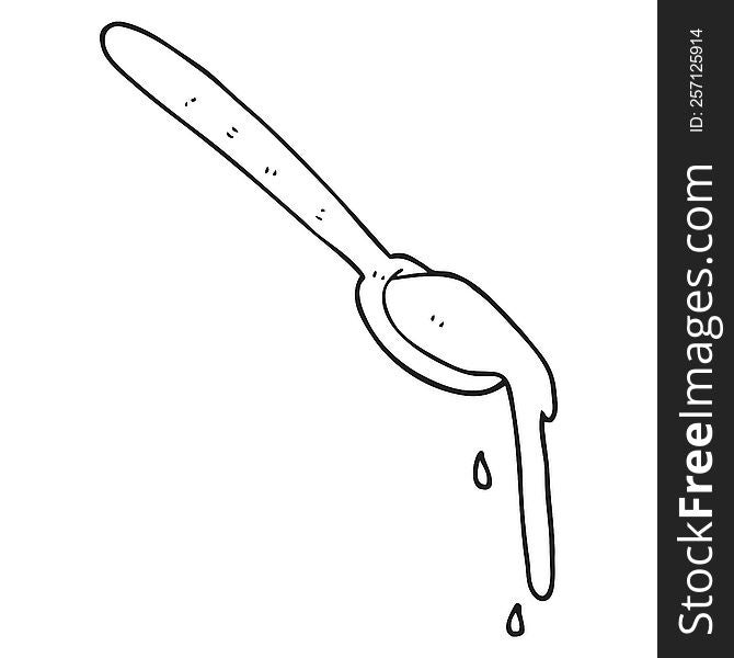 freehand drawn black and white cartoon spoonful