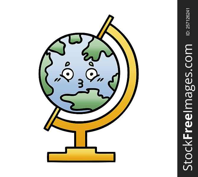 gradient shaded cartoon globe of the world