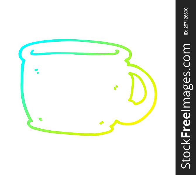 Cold Gradient Line Drawing Cartoon Coffee Cup
