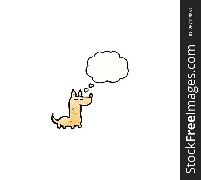 Cartoon Little Dog With Thought Bubble