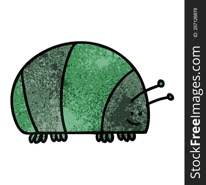 Quirky Hand Drawn Cartoon Beetle