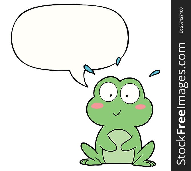 Cute Cartoon Frog And Speech Bubble