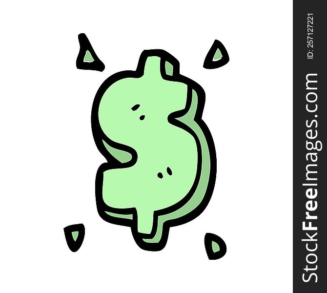 cartoon doodle dollar sign