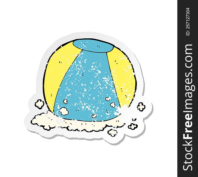 retro distressed sticker of a cartoon beach ball