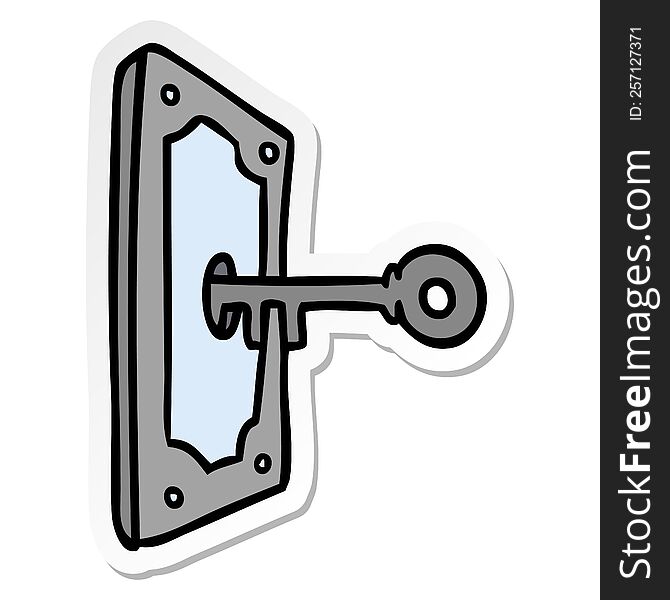 sticker cartoon doodle of a door handle