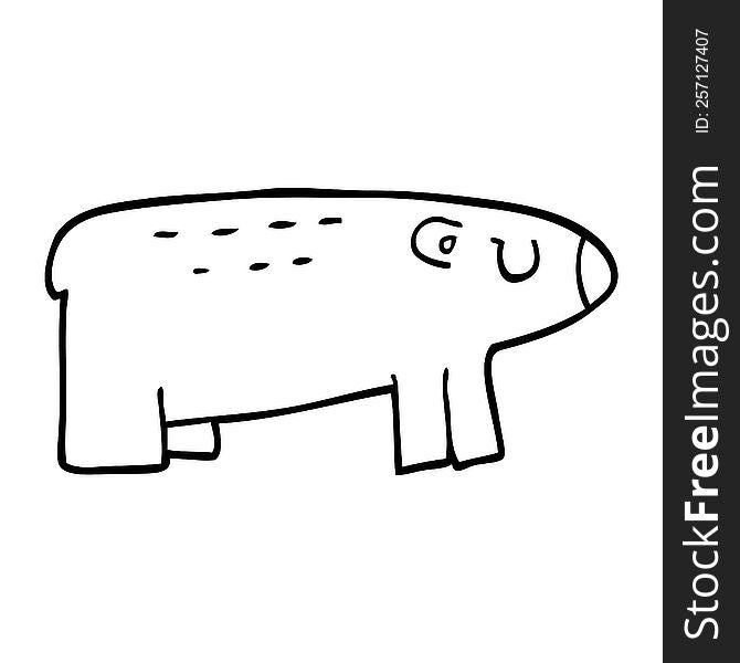 line drawing cartoon of a sleepy bear