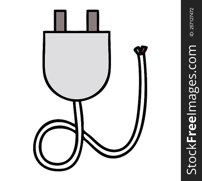 cute cartoon of a electrical plug. cute cartoon of a electrical plug
