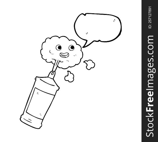 freehand drawn speech bubble cartoon spraying whipped cream