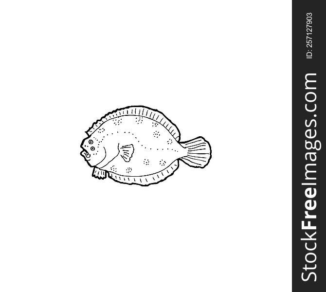 cartoon black and white fish drawing