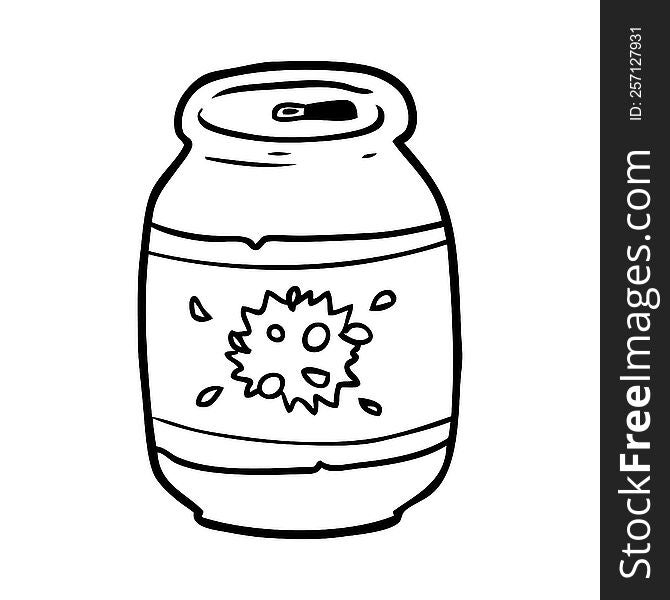 line drawing of a can of soda. line drawing of a can of soda