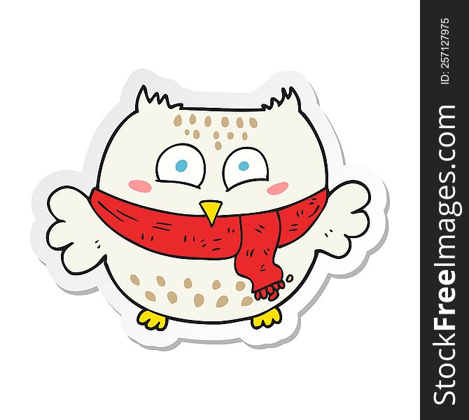 sticker of a cartoon owl