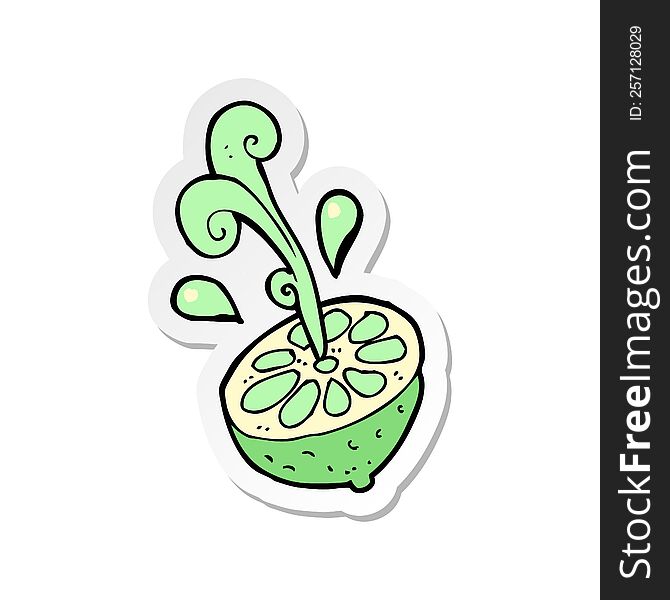 Sticker Of A Cartoon Fresh Lime