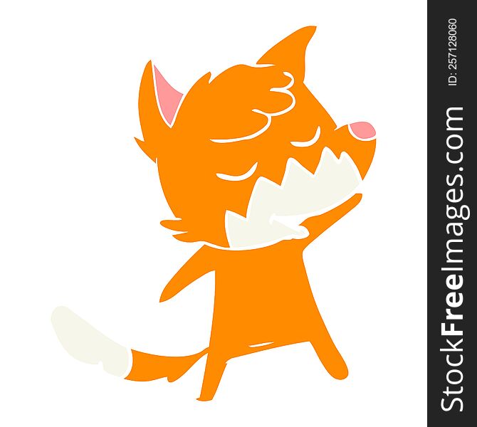Friendly Flat Color Style Cartoon Fox