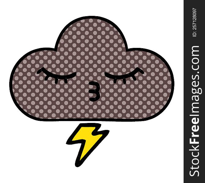 Comic Book Style Cartoon Storm Cloud