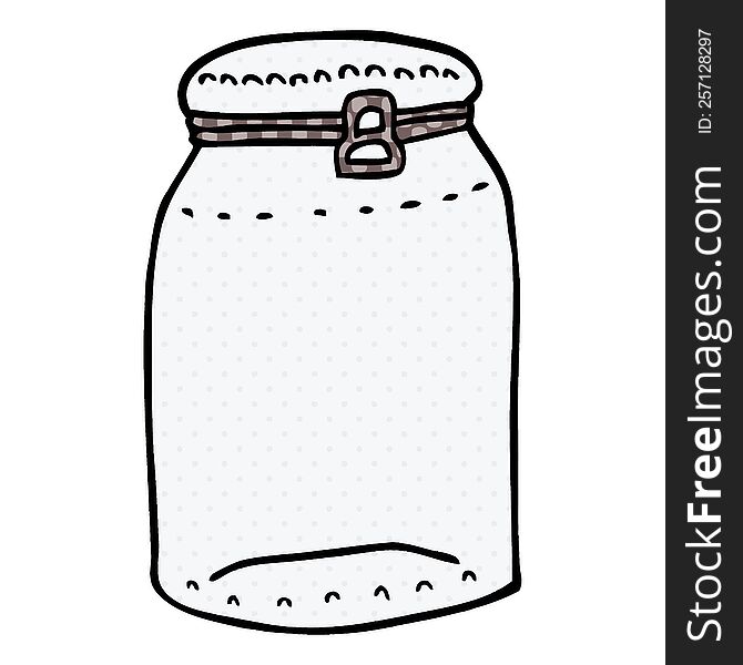 Cartoon Doodle Glass Jar