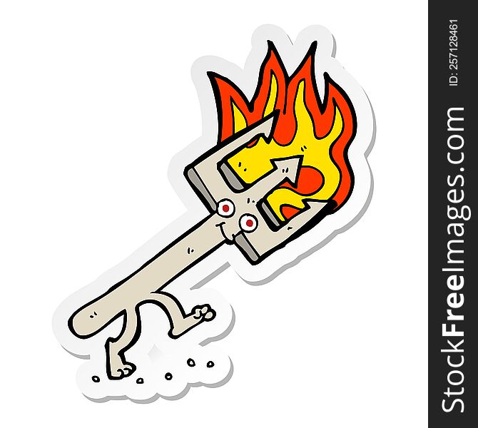 sticker of a cartoon devil fork