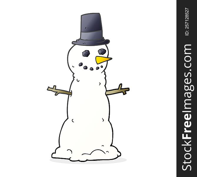 cartoon snowman in top hat