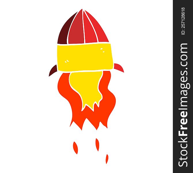 cartoon doodle rocket launch