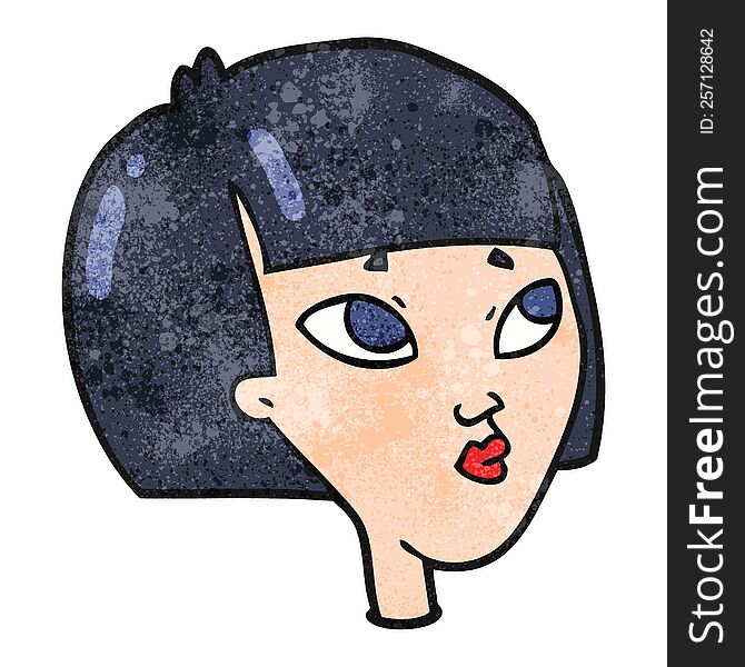 Textured Cartoon Female Face
