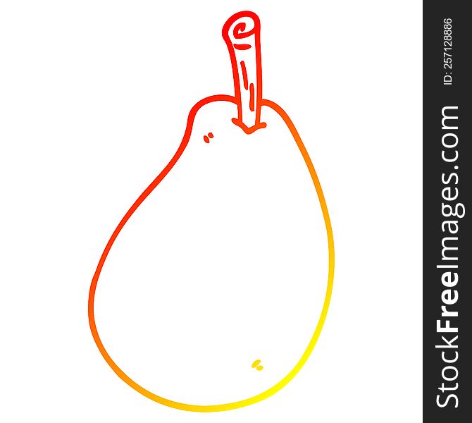 Warm Gradient Line Drawing Cartoon Fresh Pear