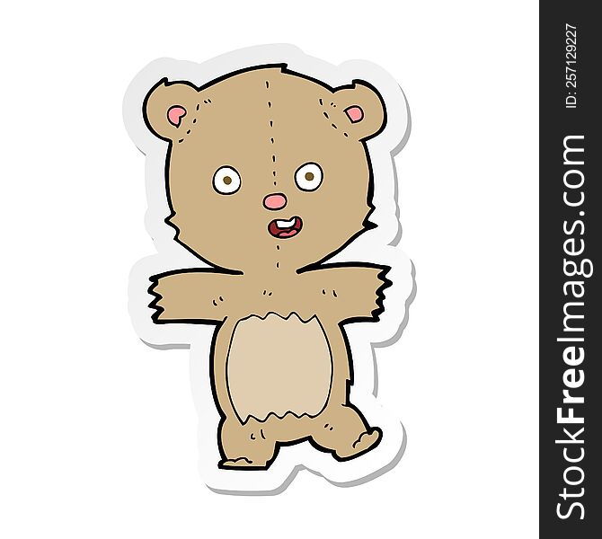 Sticker Of A Cartoon Dancing Teddy Bear