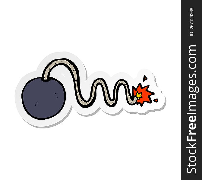 Sticker Of A Cartoon Bomb