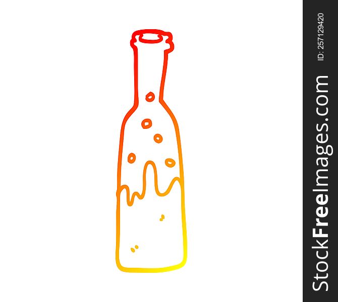Warm Gradient Line Drawing Cartoon Bottle Of Pop