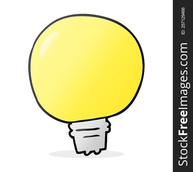 freehand drawn cartoon light bulb