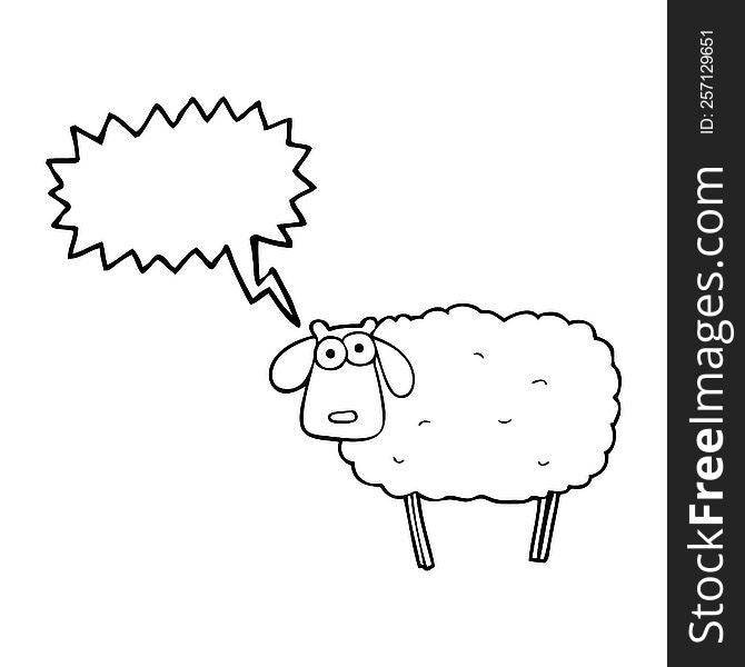 Speech Bubble Cartoon Muddy Sheep