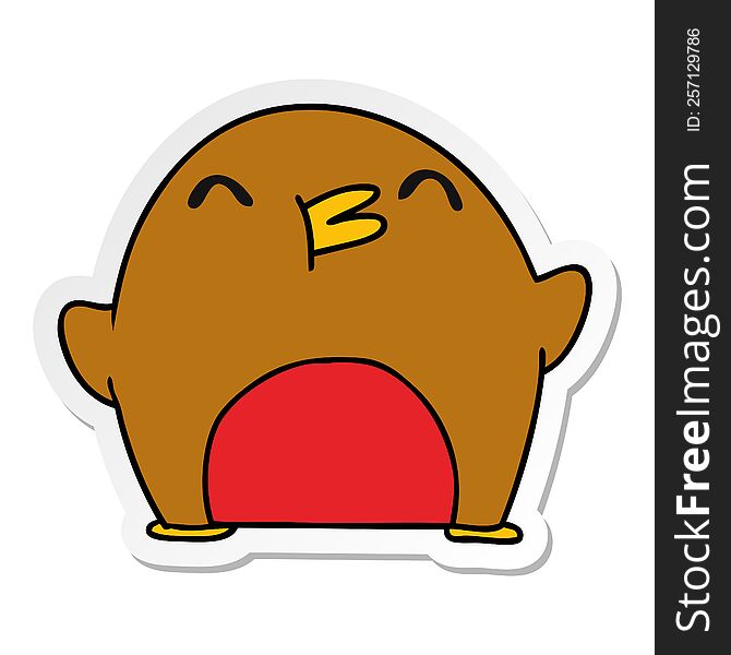 Sticker Cartoon Cute Kawaii Red Robin
