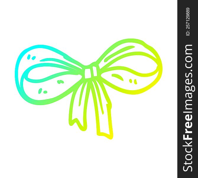 cold gradient line drawing of a cartoon tied bow
